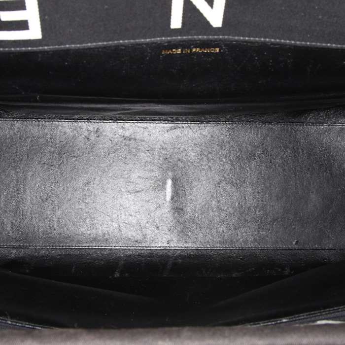 Bolso Cabás Chanel Grand Shopping en lona monogram negra y blanca - Detail D2
