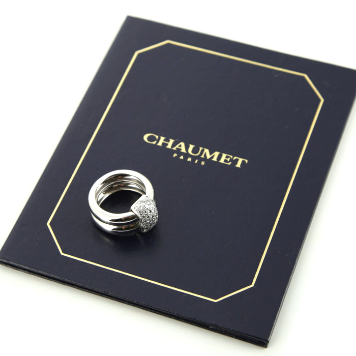 Anello mobile Chaumet Duo in oro bianco e diamanti - Detail D2