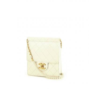 Bolso bandolera Chanel Crossing Times en cuero acolchado blanco