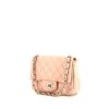 Chanel Timeless Mini Square shoulder bag in powder pink quilted leather - 00pp thumbnail