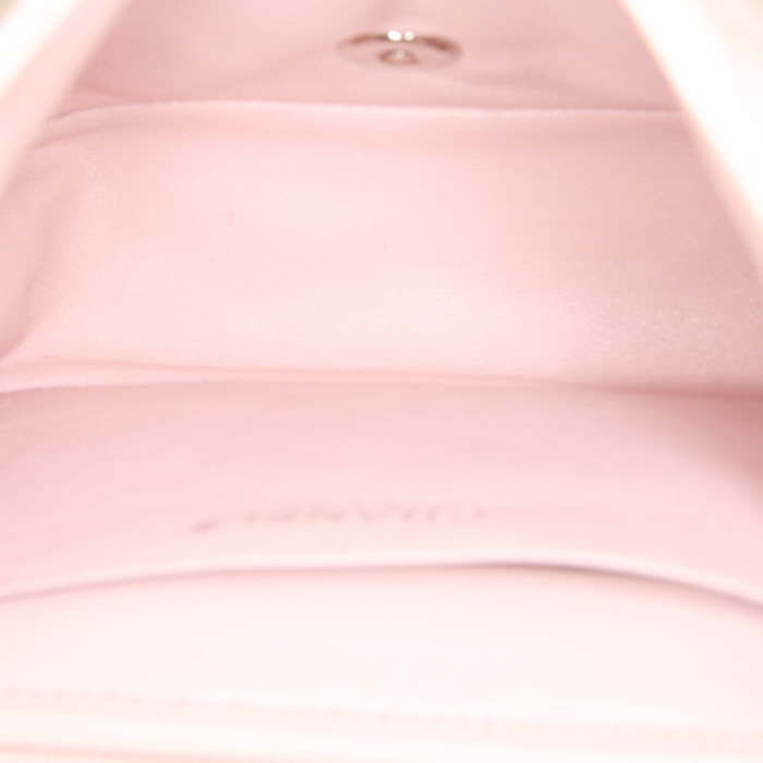 Chanel Timeless Mini Square shoulder bag in powder pink quilted leather - Detail D3