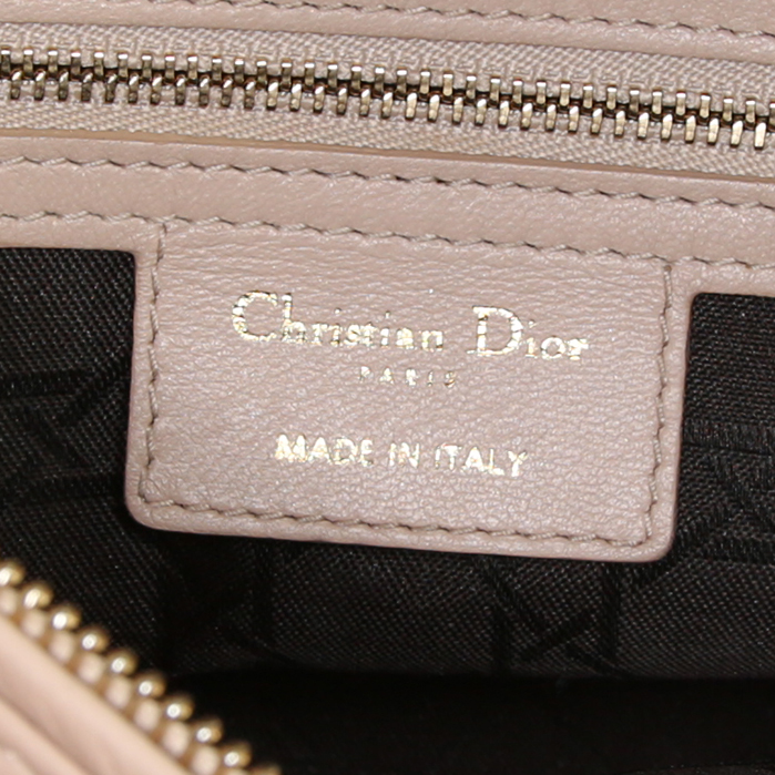 Borsa Dior Lady Dior modello medio in pelle cannage beige - Detail D4