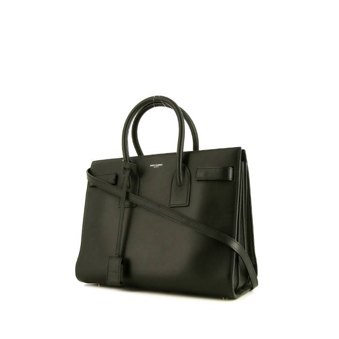 Saint Laurent Sac de jour small model handbag in black leather - 00pp