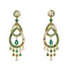 Boucheron Cinna earrings in yellow gold, diamonds, sapphires, tsavorites and emeralds - 00pp thumbnail