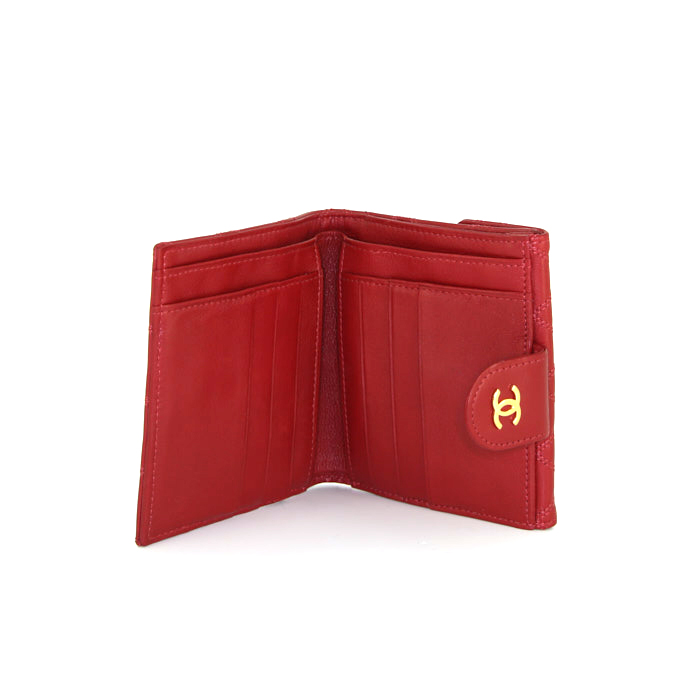 Portefeuille Chanel Vintage en cuir rouge - Detail D2