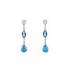 Paire de pendants d'oreilles David Yurman en argent, diamants, topaze bleue et cordiérite - 00pp thumbnail