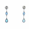 Paire de pendants d'oreilles David Yurman en argent, diamants, topaze bleue et cordiérite - Detail D2 thumbnail