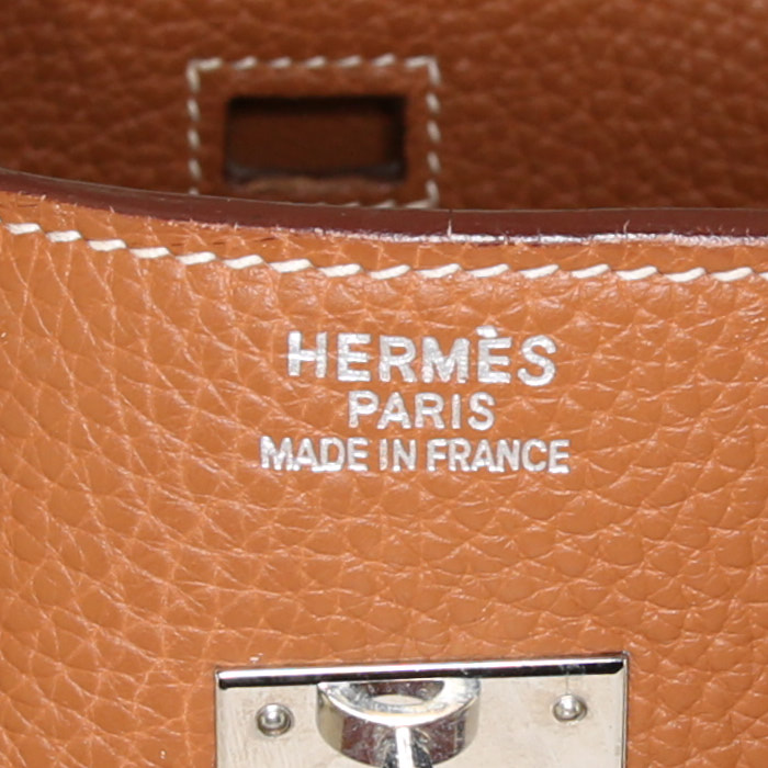 Hermes Birkin 35 cm handbag in gold togo leather - Detail D3