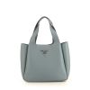 Prada Dynamique handbag in blue grained leather - 360 thumbnail