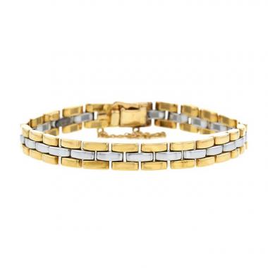 Bracciale flessibile Cartier Maillon Panthère in acciaio e oro giallo