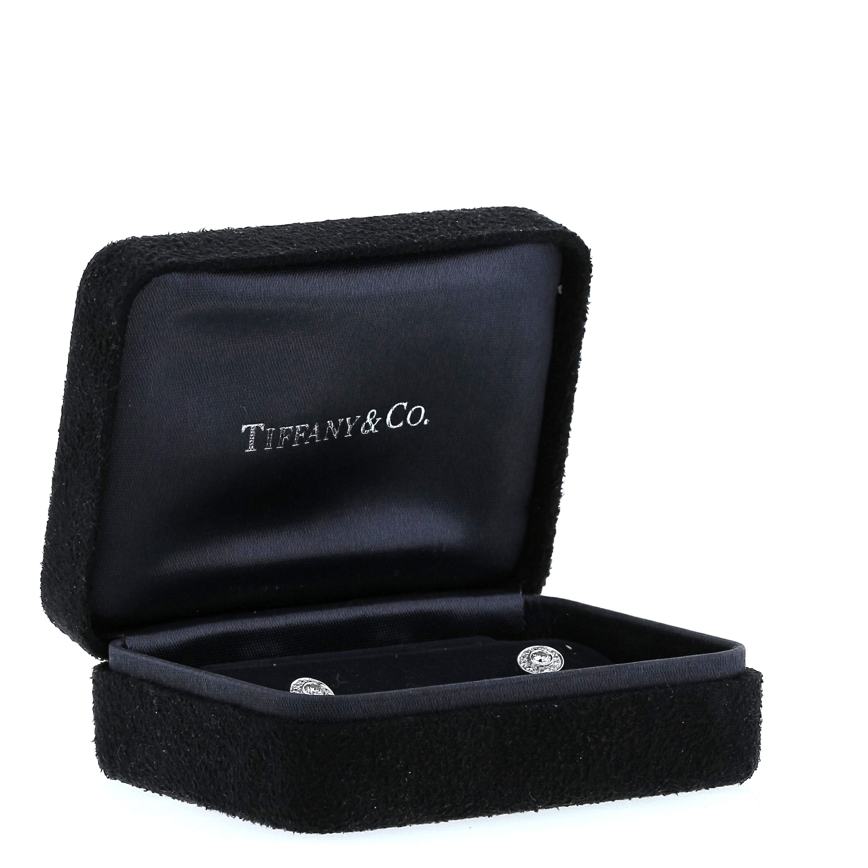 Pendientes Tiffany & Co Circlet en platino y diamantes - Detail D2
