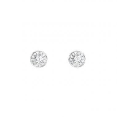 Paire de puces d'oreilles Tiffany & Co Circlet Mini en platine et diamants