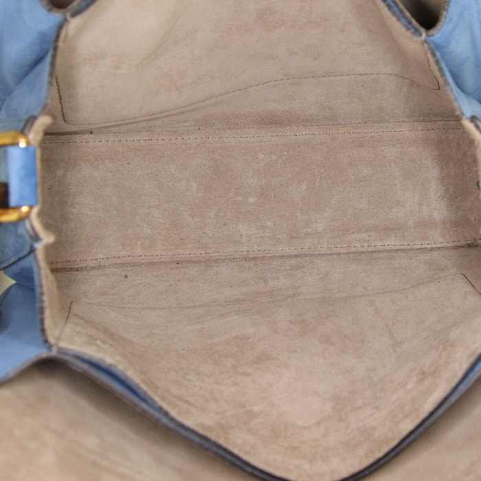 Borsa a tracolla Gucci Jackie in camoscio blu - Detail D3