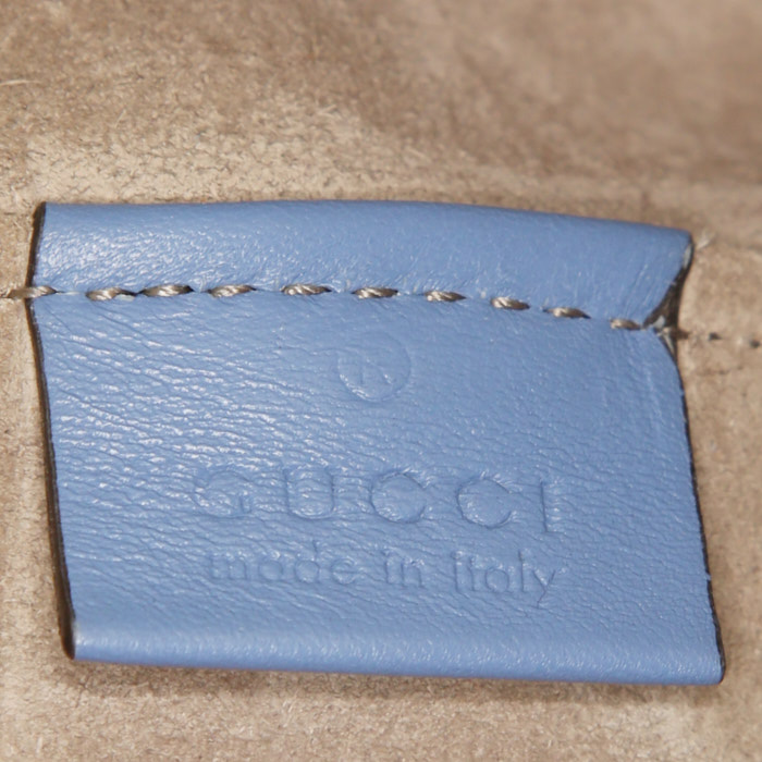 Borsa a tracolla Gucci Jackie in camoscio blu - Detail D4