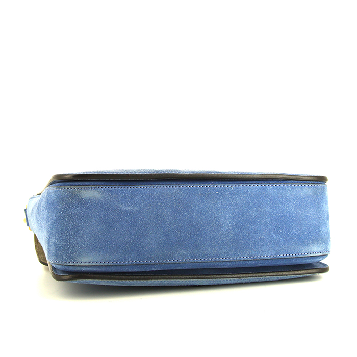 Borsa a tracolla Gucci Jackie in camoscio blu - Detail D5