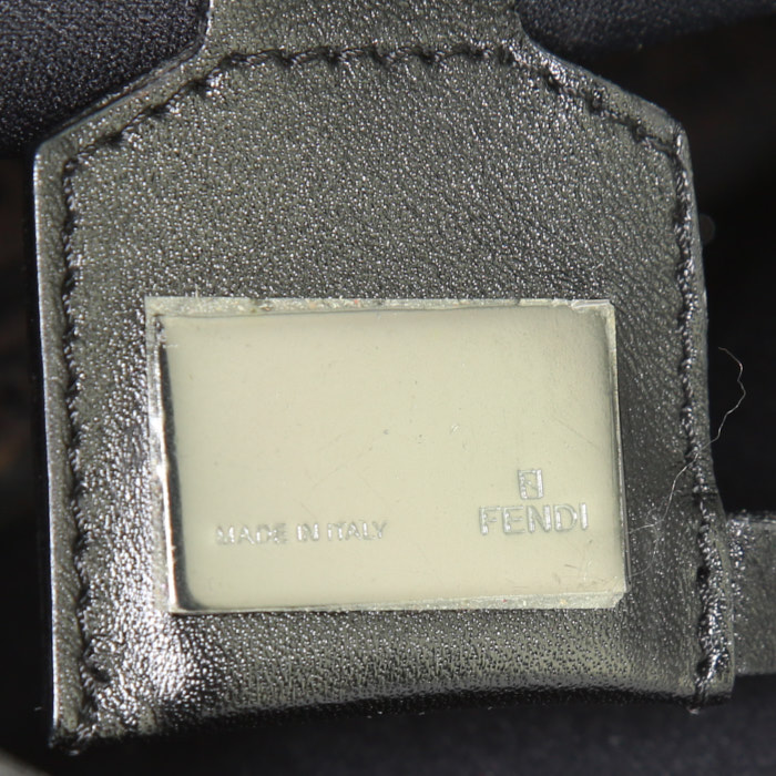 Borsa Fendi Zucca in tela monogram marrone e pelle marrone - Detail D3