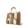 Prada Galleria large model handbag in black, brown and white leather saffiano - 00pp thumbnail