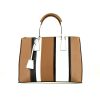 Bolso de mano Prada Galleria modelo grande en cuero saffiano negro, marrón y blanco - 360 thumbnail