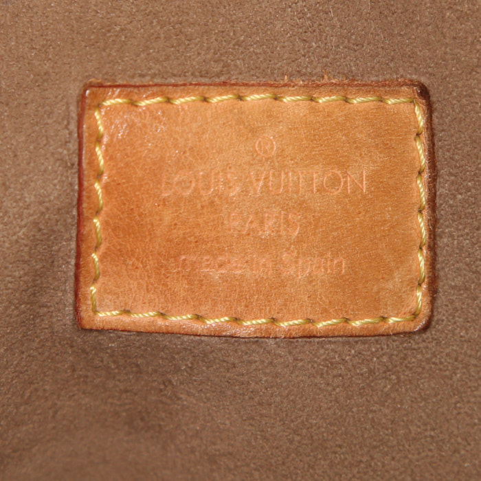 Borsa Louis Vuitton Greta in tela monogram multicolore nera e pelle naturale - Detail D3