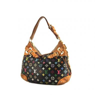 Borsa Louis Vuitton Greta in tela monogram multicolore nera e pelle naturale