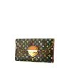 Billetera Louis Vuitton Eugenie en lona Monogram multicolor negra y cuero natural - 00pp thumbnail