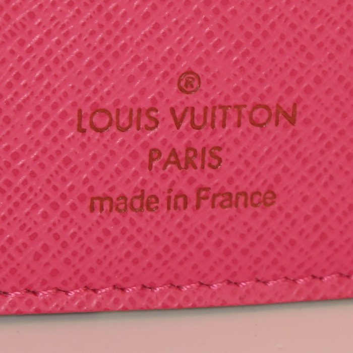 Billetera Louis Vuitton Eugenie en lona Monogram multicolor negra y cuero natural - Detail D3