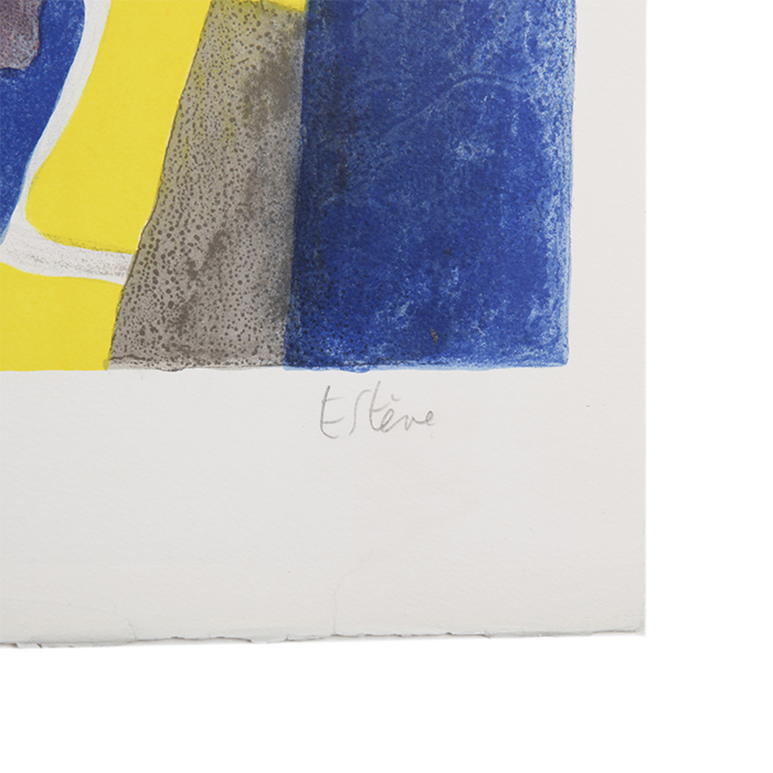 Maurice Estève, "Péribule", lithographie en couleurs sur papier, signée, numérotée et encadrée, de 1957 - Detail D1