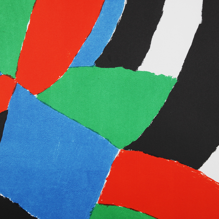 Sonia Delaunay, Untitled, lithograph in colors on paper, signed, dated, numbered and framed, of 1962 - Detail D1