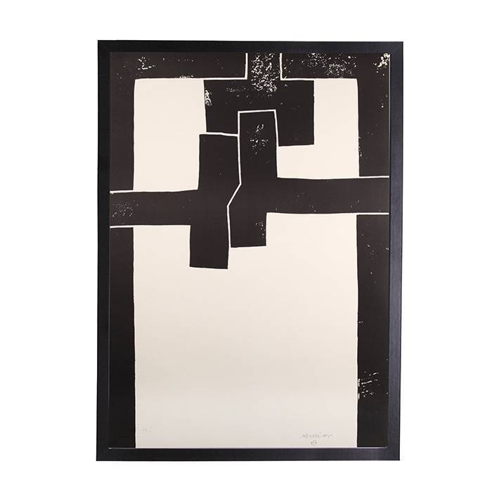 Eduardo Chillida, "Barcelona I", lithograph in black on paper, signed, annotated and framed, limited edition, of 1971 - 00pp