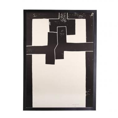 Edouardo Chillida, "Barcelona I", lithographie en noir sur papier, signée, annotée et encadrée, tirage limité, de 1971