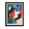 Serge Poliakoff, "Composition noire, bleue et rouge, lithographie 37", en couleurs sur papier, signée et encadrée, tirage limité, de 1962 - 00pp thumbnail
