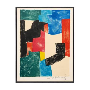 Composition noire, bleue et rouge - 1962