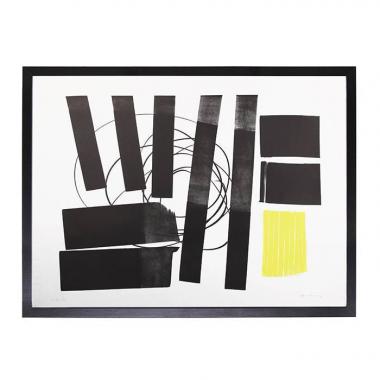 Hans Hartung, "L-31-1973, Hommage à Picasso", Lithographie en couleurs sur papier, signée, annotée et encadrée, de 1973
