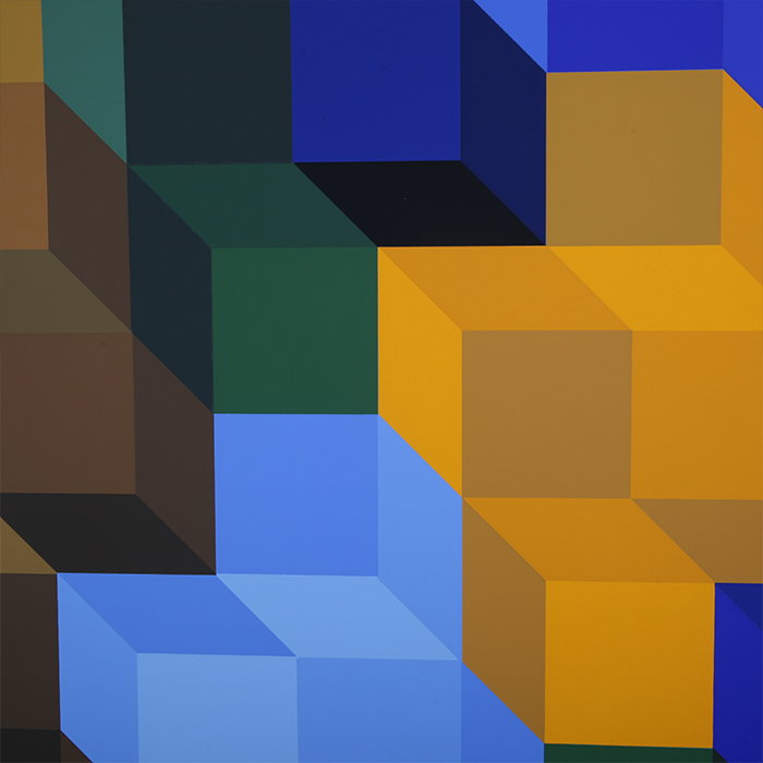 Victor Vasarely, "Deuton J.B.", sérigraphie en couleurs sur papier, tirage limité, signée et encadrée, de 1969 - Detail D2