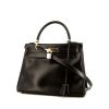 Hermès Kelly 32 cm handbag in black box leather - 00pp thumbnail