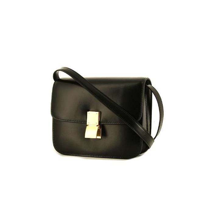 Classic Box Teen Handbag In Black Box Leather