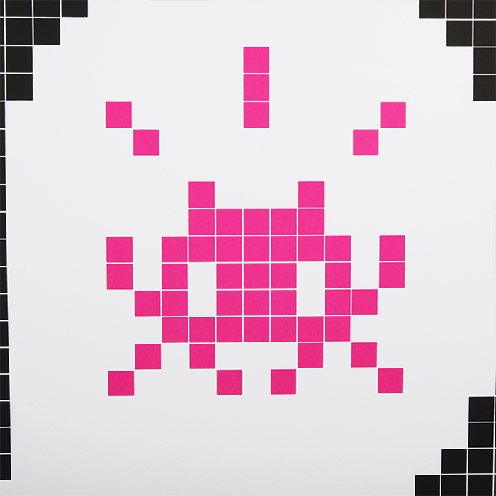 INVADER (Né en 1969), Alert (pink) - 2020 - Detail D3