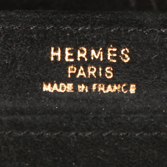 Sac à main Hermès Vintage en veau doblis noir - Detail D3