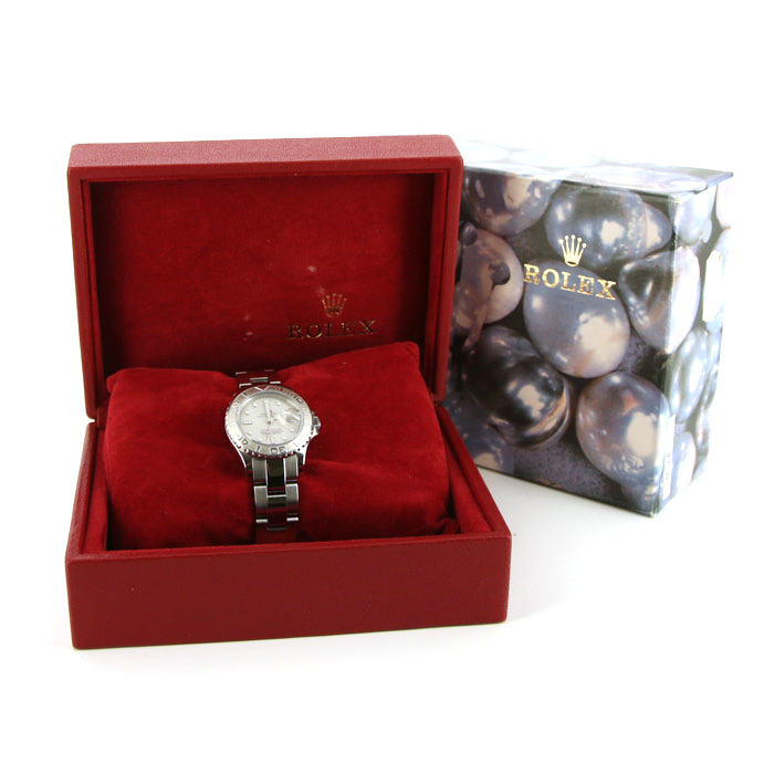 Montre Rolex Yacht-Master en acier et platine Ref :  169622 Vers  2001 - Detail D2