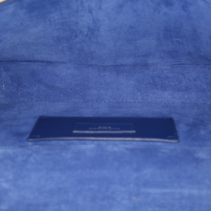 Sac bandoulière Saint Laurent Kate en python bleu - Detail D3