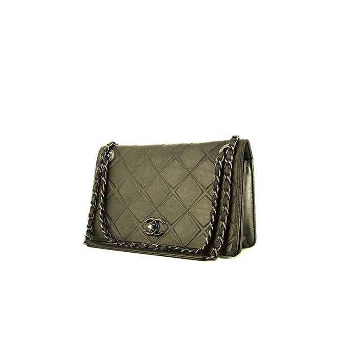CHANEL Patent Quilted Small Just Mademoiselle Bowling Bag Black