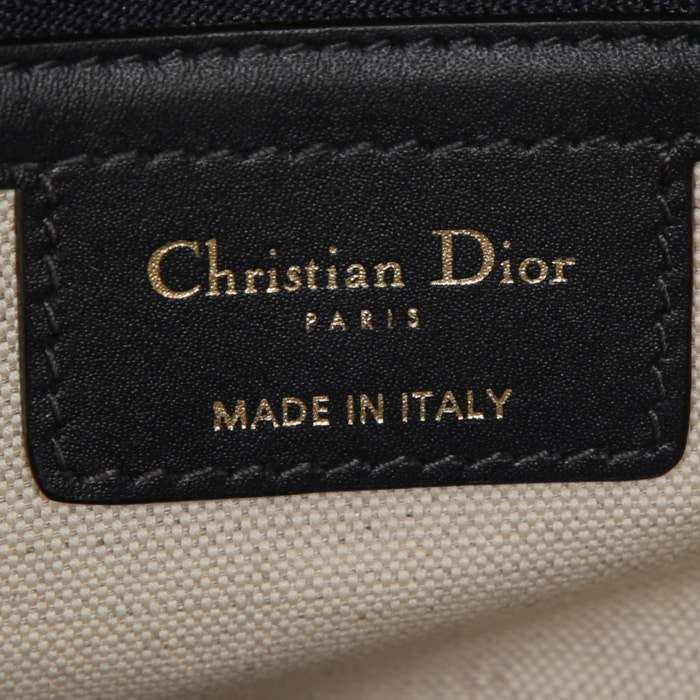 Sac à main Dior Saddle en toile monogram Oblique bleue et cuir bleu - Detail D3
