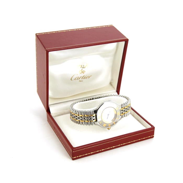 Montre Cartier Must 21 en acier Ref :  1330 - M21 Vers  1990 - Detail D2