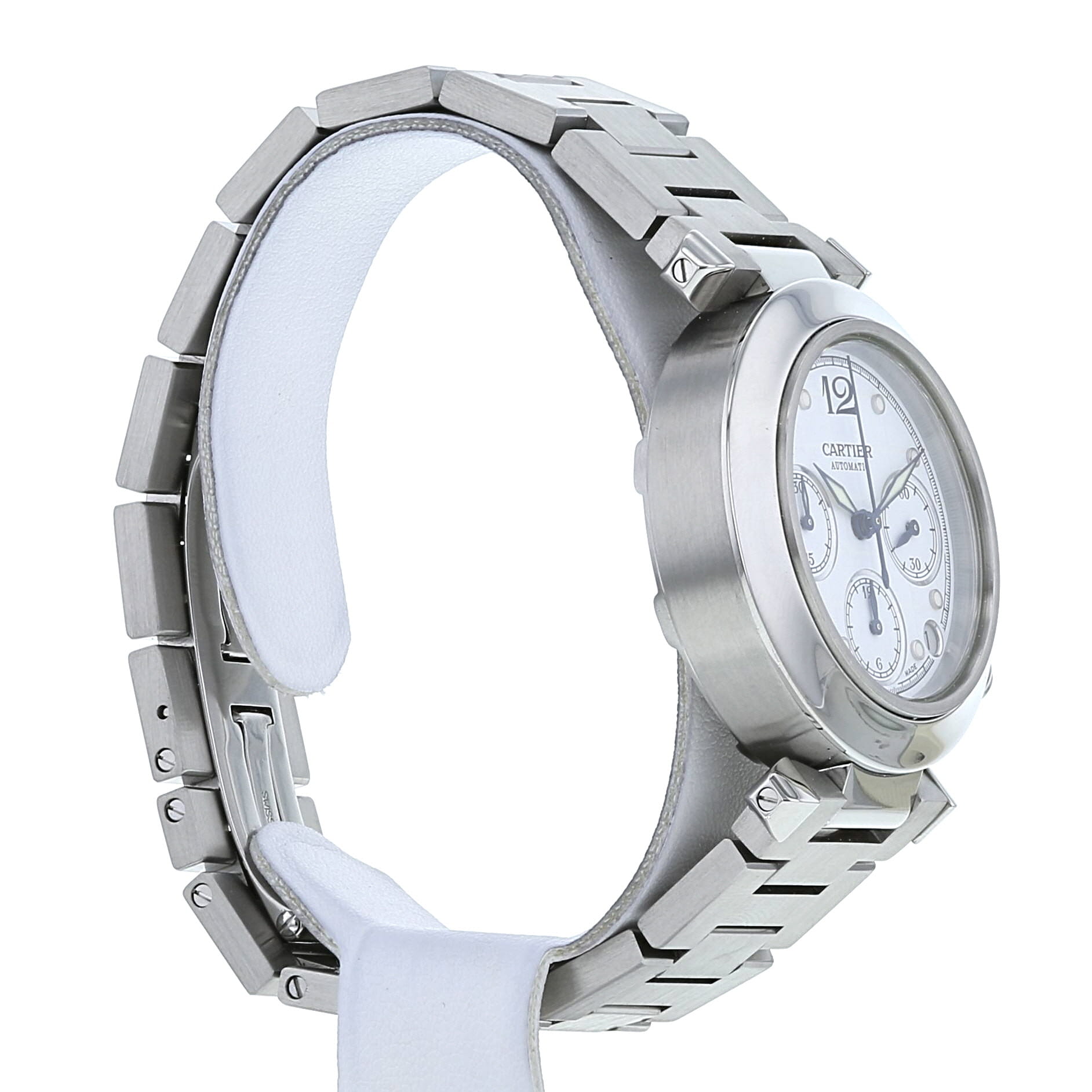 Cartier Pasha Chrono watch in stainless steel Ref:  2412 Circa  1999 - Detail D1