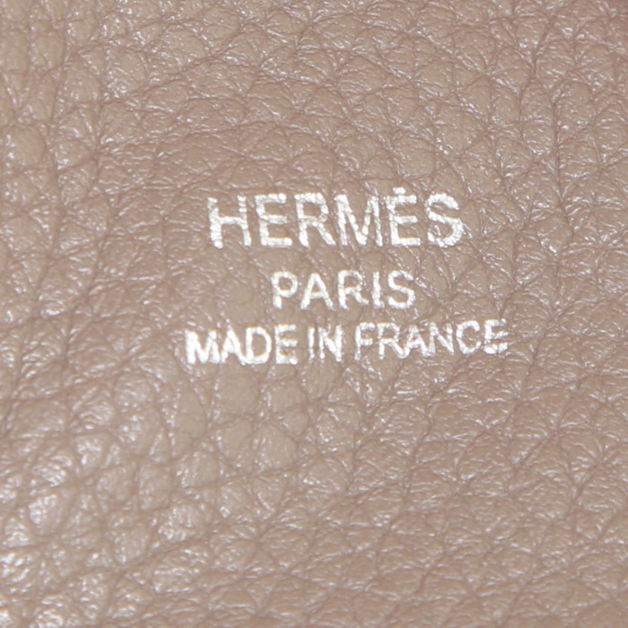 Sac cabas Hermes Marwari en cuir togo étoupe - Detail D3