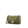 Chanel Timeless handbag in khaki and brown jersey - 00pp thumbnail