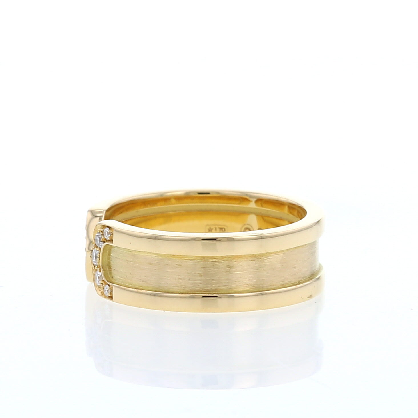 Open Cartier C de Cartier small model ring in yellow gold and diamonds - Detail D2