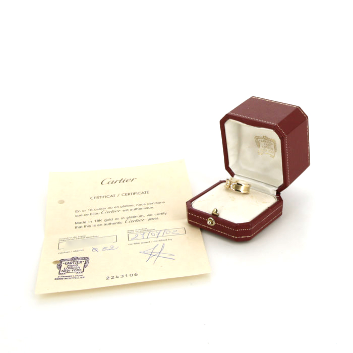 Bague ouverte Cartier C de Cartier petit modèle en or jaune et diamants, taille 52 - Detail D5