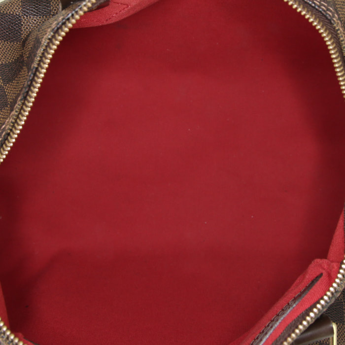 Bolso de mano Louis Vuitton Speedy 30 en lona a cuadros ébano y cuero marrón - Detail D2