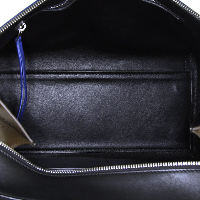 Borsa Celine Edge in pelle nera blu e color talpa - Detail D3